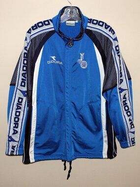 vintage❤️MSV Duisburg 1998-99 full zip training track top jacket Diadora Zebras